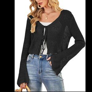 BLACK CROCHET CARDIGAN/SHRUG